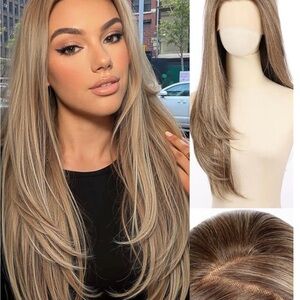 Straight 13x4 HD Lace Front Wig for Women, 26inch Heat Resistant Synthetic Hair